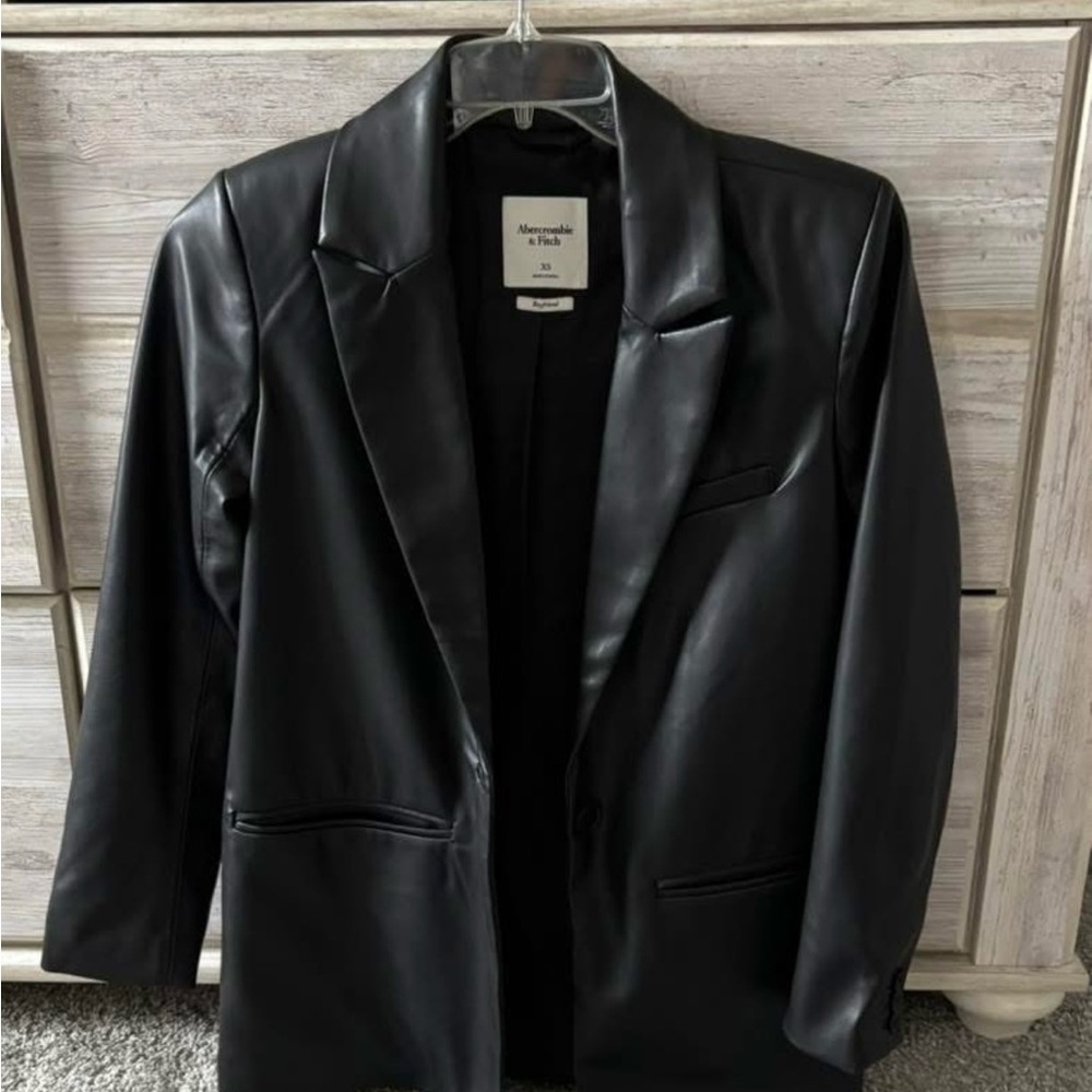 Abercrombie & Fitch Black Faux Leather Jacket